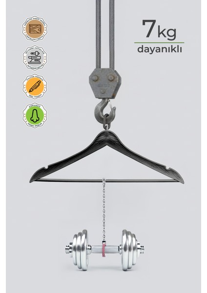 24 Adet Ahşap Görünümlü Plastik A Kalite Elbise Askı indirimleri