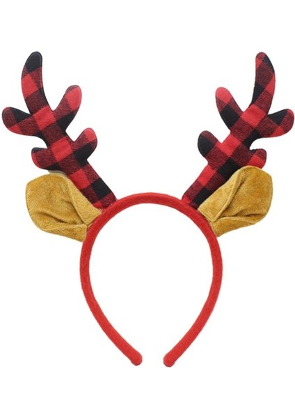 Yılbaşı Parti Tacı Ekose Desenli Geyik Boynuzlu Taç fiyatları