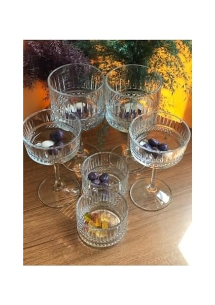 12 Parça Kokteyl Bardağı Çerezlik Kase Sunum Tatlı Seti