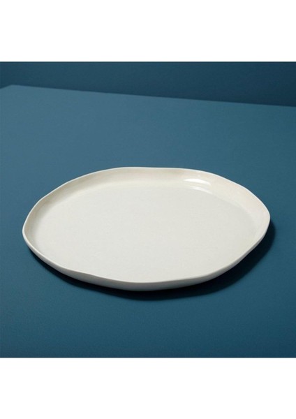 Be Stoneware Çap 29 cm Beyaz Taş Tabak