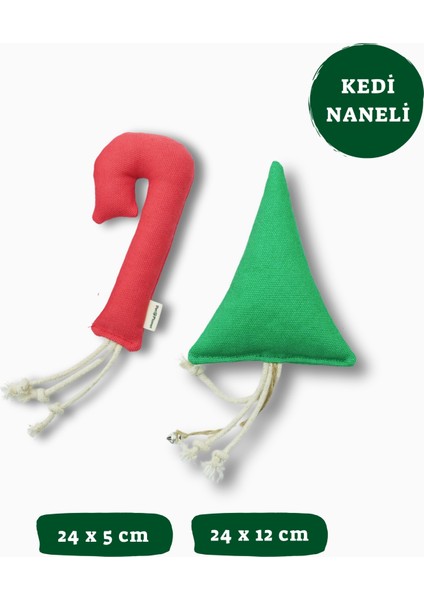 Yeni Yıl Kedi Oyuncağı Seti 2'li- Kedi Naneli ve Doğa Dostu