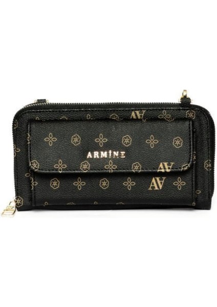 268 Kadın El Çantası Siyah Baskılı