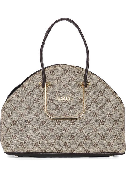 365 Kadın Omuz Çantası Vizon Baskılı