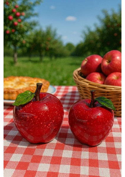 Dekoratif Polyester Elma Yapay Meyve Obje Seti modelleri