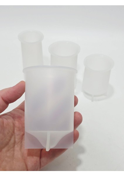 Silindir 3D Silikon Mum Kalıbı 4 Parça indirimleri