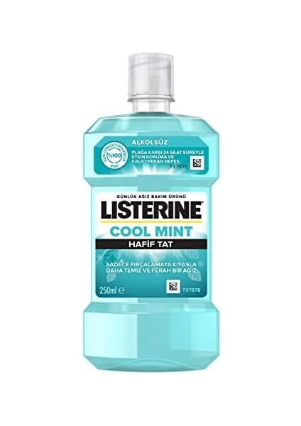 Listerine, Cool Mint, Günlük Ağız Bakım Ürünü, Hafif Tat, Sıfır Alkol, Nane Aromalı, 250ML fiyatları