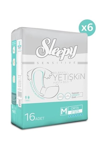 Sleepy Medium Yetişkin Bezi 16X6 (96 Adet) modelleri