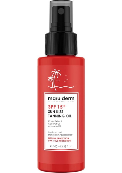 Maru.derm Spf 15+ Bronzlaştırıcı Güneş Yağı 100 ml