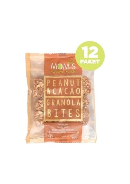 Mom&apos;s 12&apos;li Glutensiz Yer Fıstık & Kakao Granola Bites (12 x 40G) fiyatları