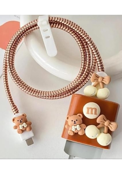 Ayıcıklı I Şarj Başlığı Adaptörü Koruma Kablo Koruyucu 3&apos;lüset 18-20W Usb-C Iphone ile Uyumlu modelleri