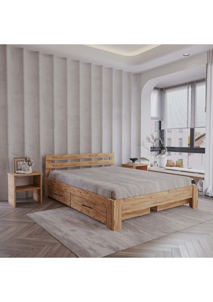 4 Çekmeceli Atlantik Letto Mdf Karyola | Tek ve Çift Kişilik Yatak Uyumlu, Kolay Kurulum