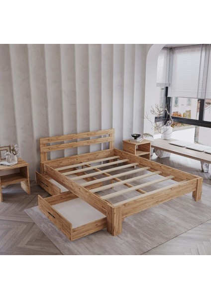 2 Çekmeceli Letto Atlantik Mdf Karyola | Tek ve Çift Kişilik Yatak Uyumlu, Kolay Kurulum fiyatları