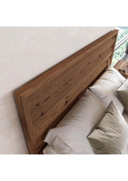 Hüma Model Ceviz Renk Ahşap Tek Başlık ( Yty )