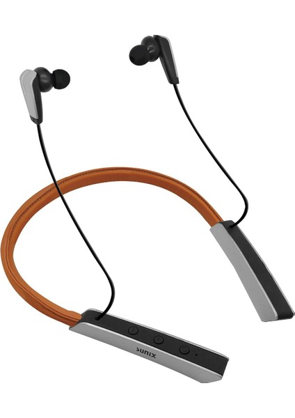 Bluetooth 5.0 45 Saat Kullanım Süreli Boyun Askılı Bluetooth Kulaklık Kahverengi Blt-35