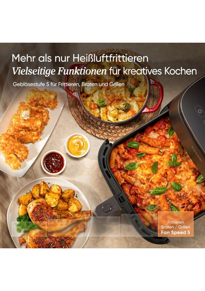 Turboblaze Dc Motor Airfryer Xxl 6l – 9-In-1 Akıllı Hızlı Pişirme | 5 Kademe, 87 Tarif