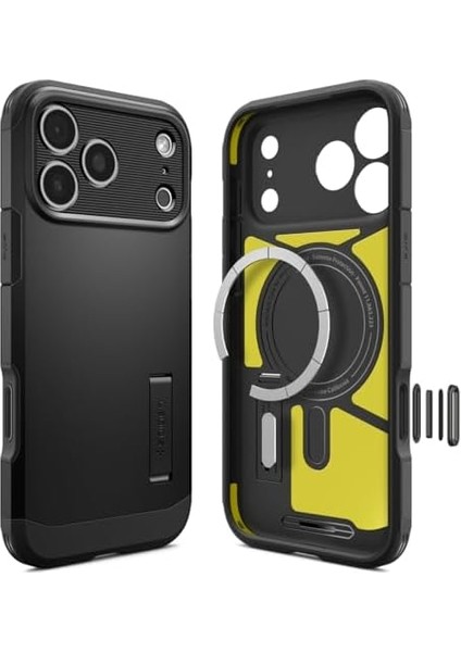 17 Pro Max ile Uyumlu Ekstra Dayanıklı Magsafe Kılıf Tough Armor Ai T Kamera Butonu Hava Kanalı Teknolojisi Askeri Sınıf Koruma Magfit Kickstand Çift Katman Kapak - ACS09897 fiyatları