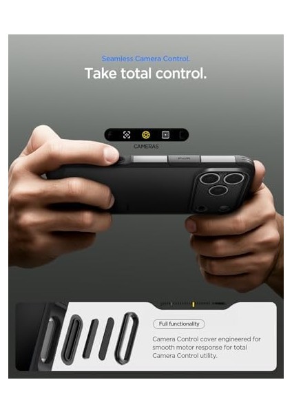 17 Pro Max ile Uyumlu Ekstra Dayanıklı Magsafe Kılıf Tough Armor Ai T Kamera Butonu Hava Kanalı Teknolojisi Askeri Sınıf Koruma Magfit Kickstand Çift Katman Kapak - ACS09897 modelleri