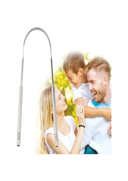 Tineke Metal Dil Temizleme Dil Sıyırıcı Dil Temizleyici Gümüş Hilal Çelik Paslanmaz Hijyenik modelleri