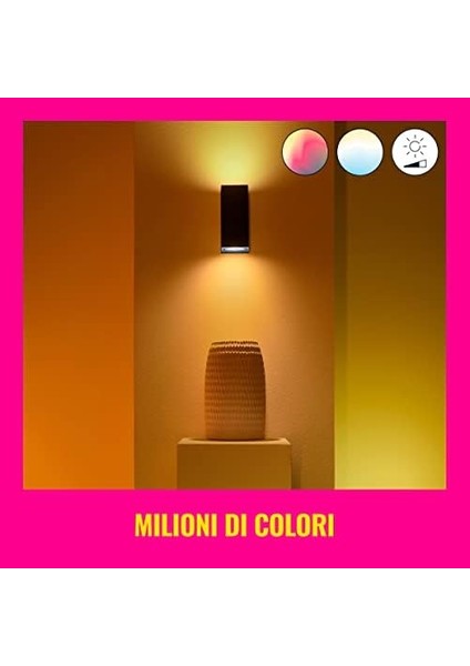 Yukarı ve Tavan Lambası Ayarlanabilir Beyaz ve Renkli, Kısılabilir, 16 Milyon Renk, Wi-Fi Üzerinden Uygulama/ses ile Akıllı Kontrol, Siyah fiyatları