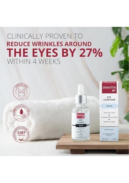 Dermoten Göz Çevresi Bakım Serumu Hyaluronik Asit ve Dunaliella Salina Özlü 30 ml modelleri