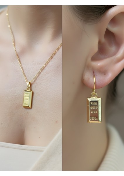 Sedef Dört Yaprak Detay Kadın Kolye Küpe Set