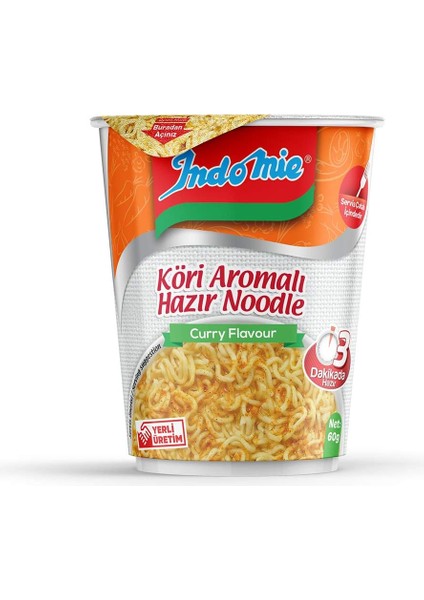 Indomie Bardak Körili Noodle Koli 24&apos;lü (60 gr x 24 Adet)