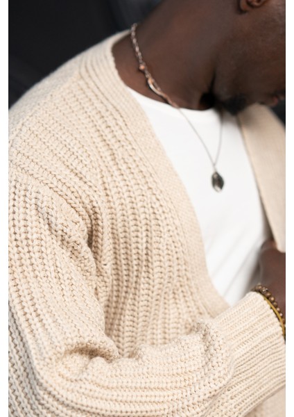 Oversize Crop Model V Yaka Düğme Kapamalı Örgü Hırka indirimleri