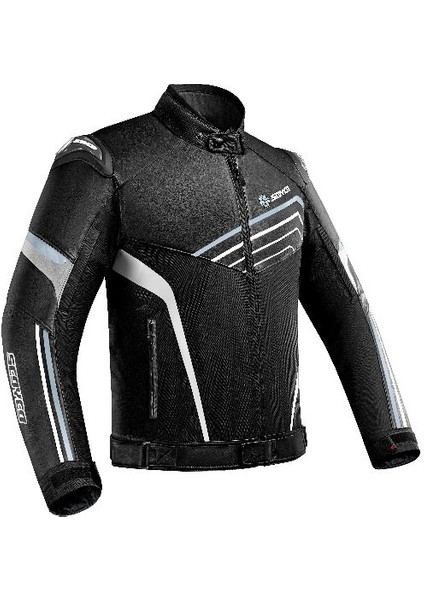 Motosiklet Montu Full Korumalı 4 Mevsim Maxdura Kumaş ve Pu Deri Motor Mont Black Edt