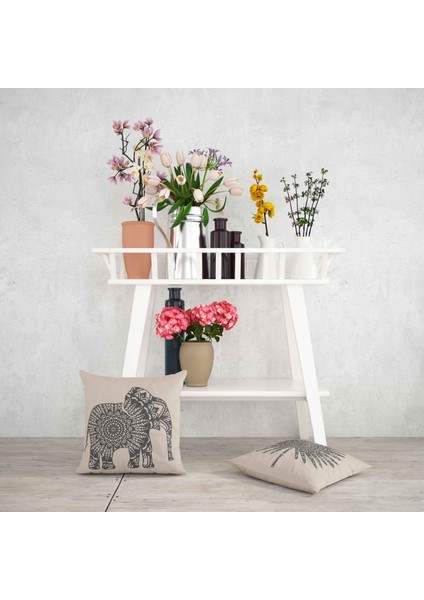 Hint Fil Desenli Dijital Baskı Çift Taraf Desenli 2'li Kare Yastık Kırlent Kılıfı fiyatları