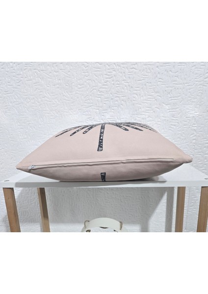 Hint Fil Desenli Dijital Baskı Çift Taraf Desenli 2'li Kare Yastık Kırlent Kılıfı