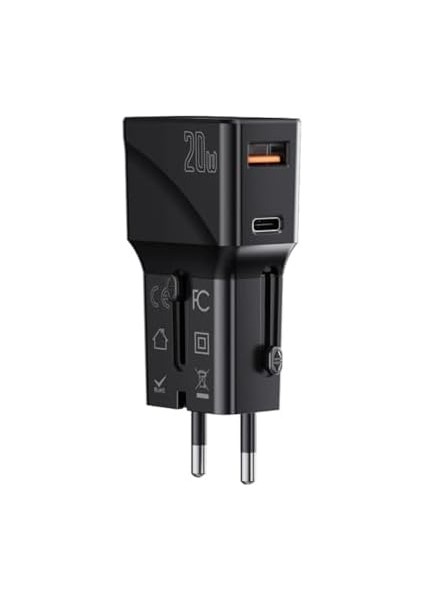 20W Type-C ve 20W USB Çıkışlı Pd Şarj Adaptörü, Ab-Çin-Abd-Au-Ingiltere Standartı ile Uyumlu fiyatları