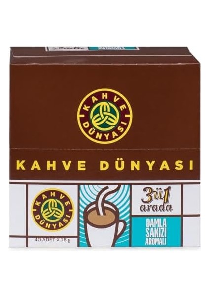 Kahve Dünyası 40&apos;lı 3&apos;ü 1 Arada Damla Sakızı Aromalı Hazır Kahve fiyatları