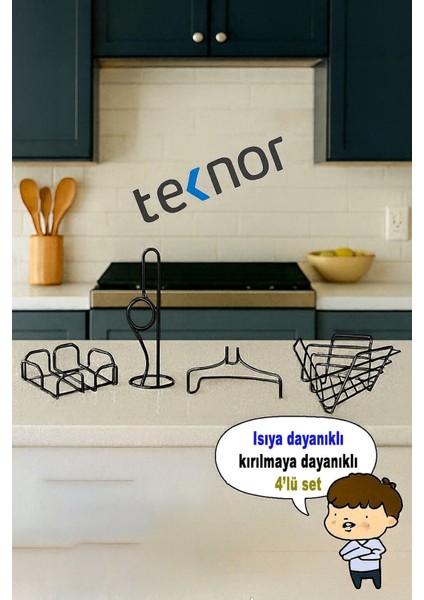 4'lü Servis Sunum Seti, Kağıt Havluluk, Kare Peçetelik, Üçgen Meyve Sepeti, Üçgen Nihale