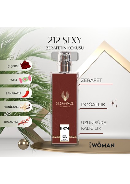 212 Sexy Edp 50 ml – Oryantal ve Baharatlı Kadın Parfümü (K-074)