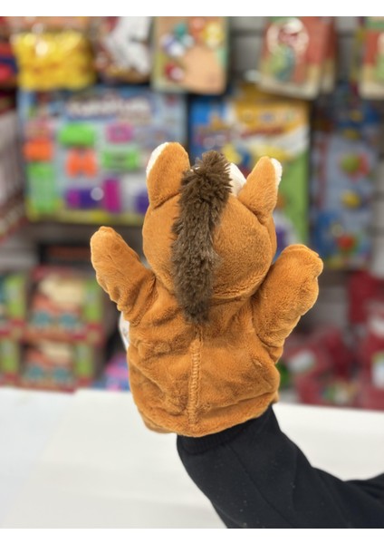 Peluş 25 cm El Kuklası Kahverengi At Kukla fiyatları