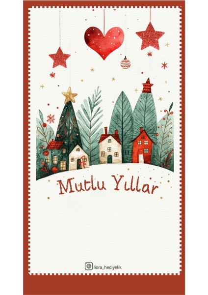 Yılbaşı Hediyesi Kart Anahtarlık Kahve ve Çikolata