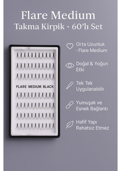 RO96 Flare Medium Takma Kirpik 60’lı Set – Doğal & Yoğun Etki fiyatları