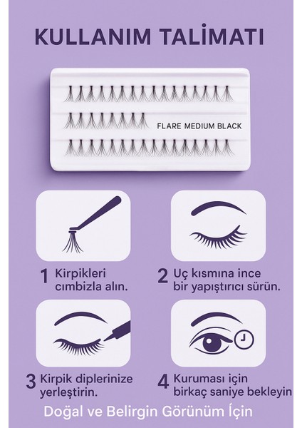 RO96 Flare Medium Takma Kirpik 60’lı Set – Doğal & Yoğun Etki fırsatları