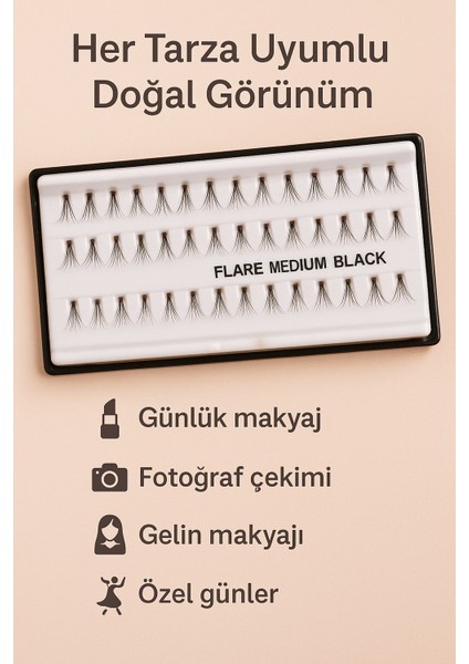 RO96 Flare Medium Takma Kirpik 60’lı Set – Doğal & Yoğun Etki indirimleri