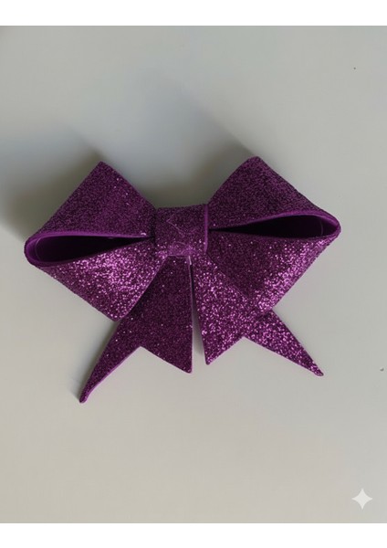 Mor Simli Eva Fiyonk Kurdele – 6'lı Set (3 Adet 9 cm + 3 Adet 6.5 Cm) Yılbaşı Süsleme indirimleri