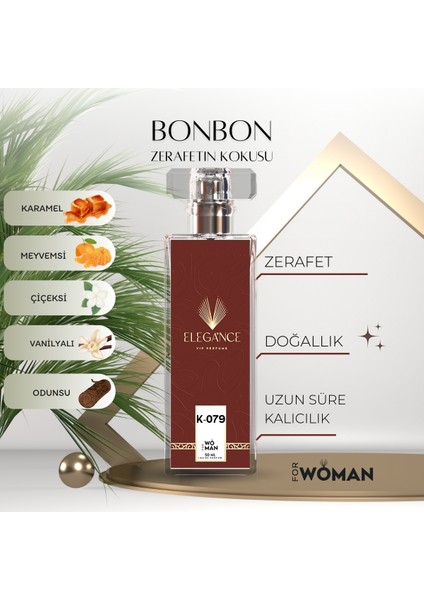 Bonbon Edp 50 ml – Tatlı, Vanilyalı ve Oryantal Kadın Parfümü (K-079)