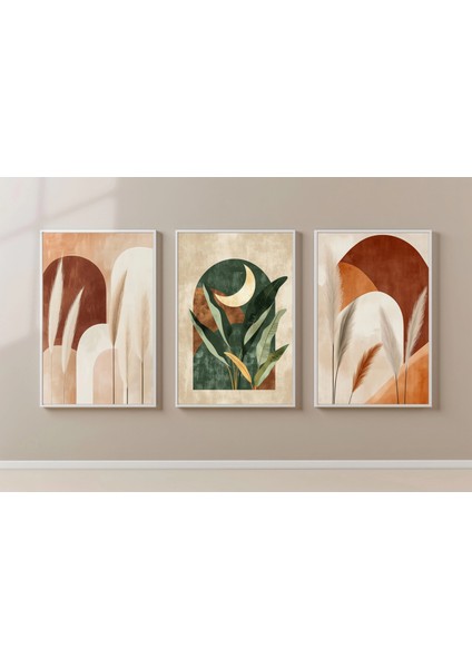 3 Parça Çerçeveli Dekoratif Boho Ahşap Tablo Seti, Ev Dekoru Bestablo fiyatları