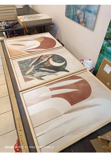 3 Parça Çerçeveli Dekoratif Boho Ahşap Tablo Seti, Ev Dekoru Bestablo indirimleri