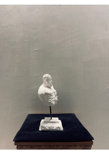 Dekoratif Herkül Büst Heykeli 37×18 cm | Antik Yunan Mitolojisi Figürü | Güç ve Zafer Sembolü | Boyanabilir Polyester Heykel fiyatları