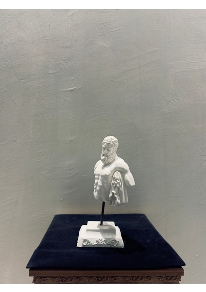 Dekoratif Herkül Büst Heykeli 37×18 cm | Antik Yunan Mitolojisi Figürü | Güç ve Zafer Sembolü | Boyanabilir Polyester Heykel modelleri