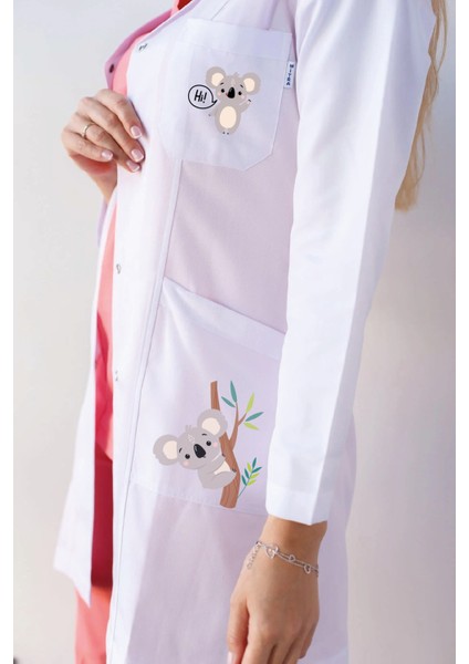 Okul Öncesi Kreş Öğretmeni Önlüğü Alpaka Beyaz Önlük Öğretmen