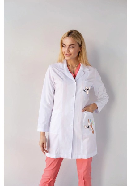 Okul Öncesi Kreş Öğretmeni Önlüğü Alpaka Beyaz Önlük Öğretmen modelleri