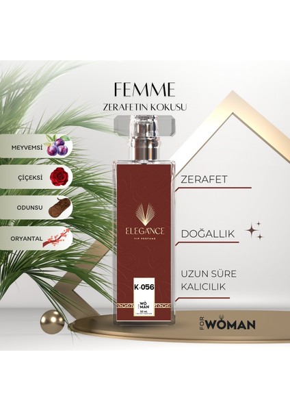 Femme Edp 50 ml – Meyvemsi ve Baharatlı Kadın Parfümü (K-056)