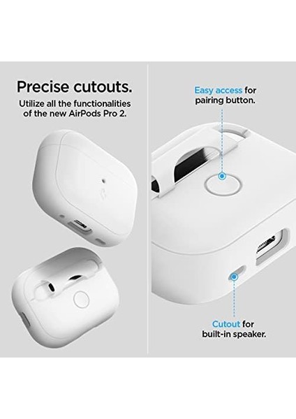 Airpods Pro (2.nesil) ile Uyumlu Kılıf Silicone Fit (Silikon) + Strap (Askı Ipi) Gray - ACS05811 fiyatları