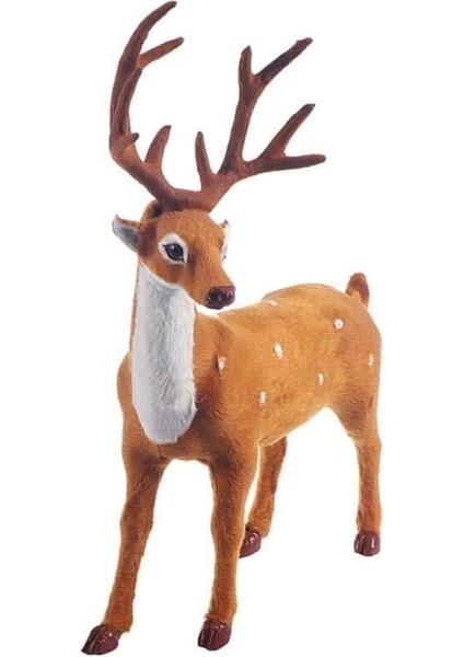 Yılbaşı Geyik Kadife Tak Çıkar Boynuzlu 40CM Doğal Kahverengi Lüks Geyik fiyatları